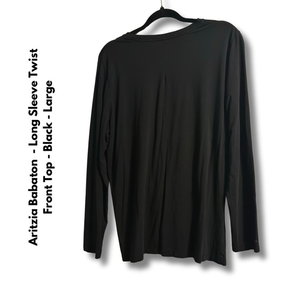 Aritzia Babaton - Long Sleeve Twist Front Top - Black - Large - Picture 2 of 5